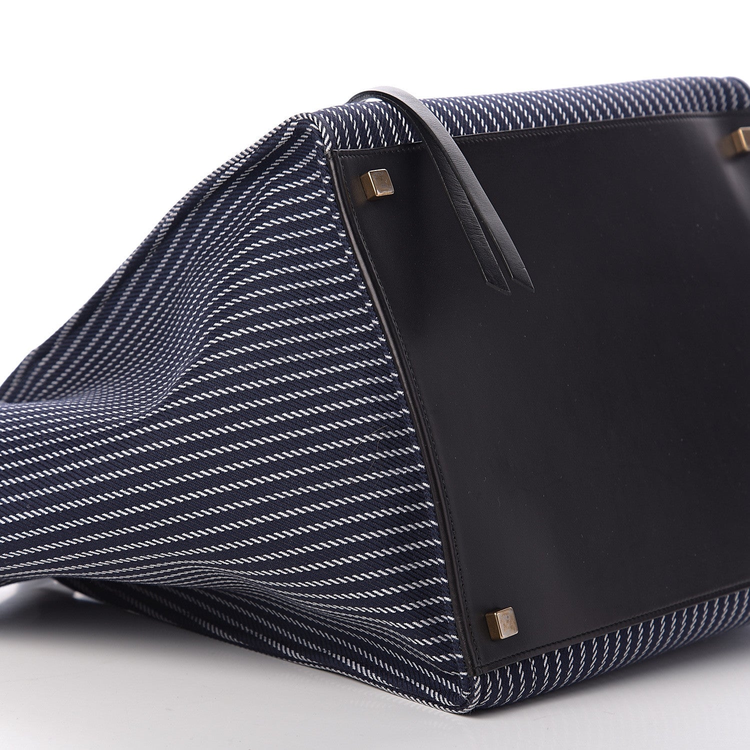 Celine Cotton Canvas Striped Medium Phantom Luggage Navy White 7 of 8