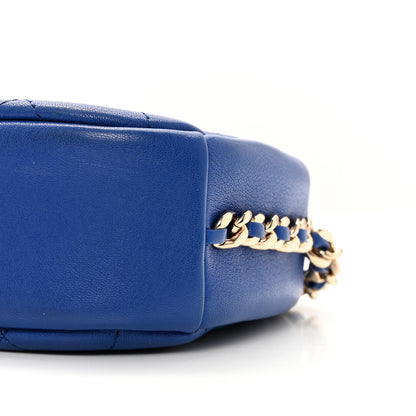 Chanel Goatskin Quilted Small Casual Trip Camera Case Blue 10 of 16