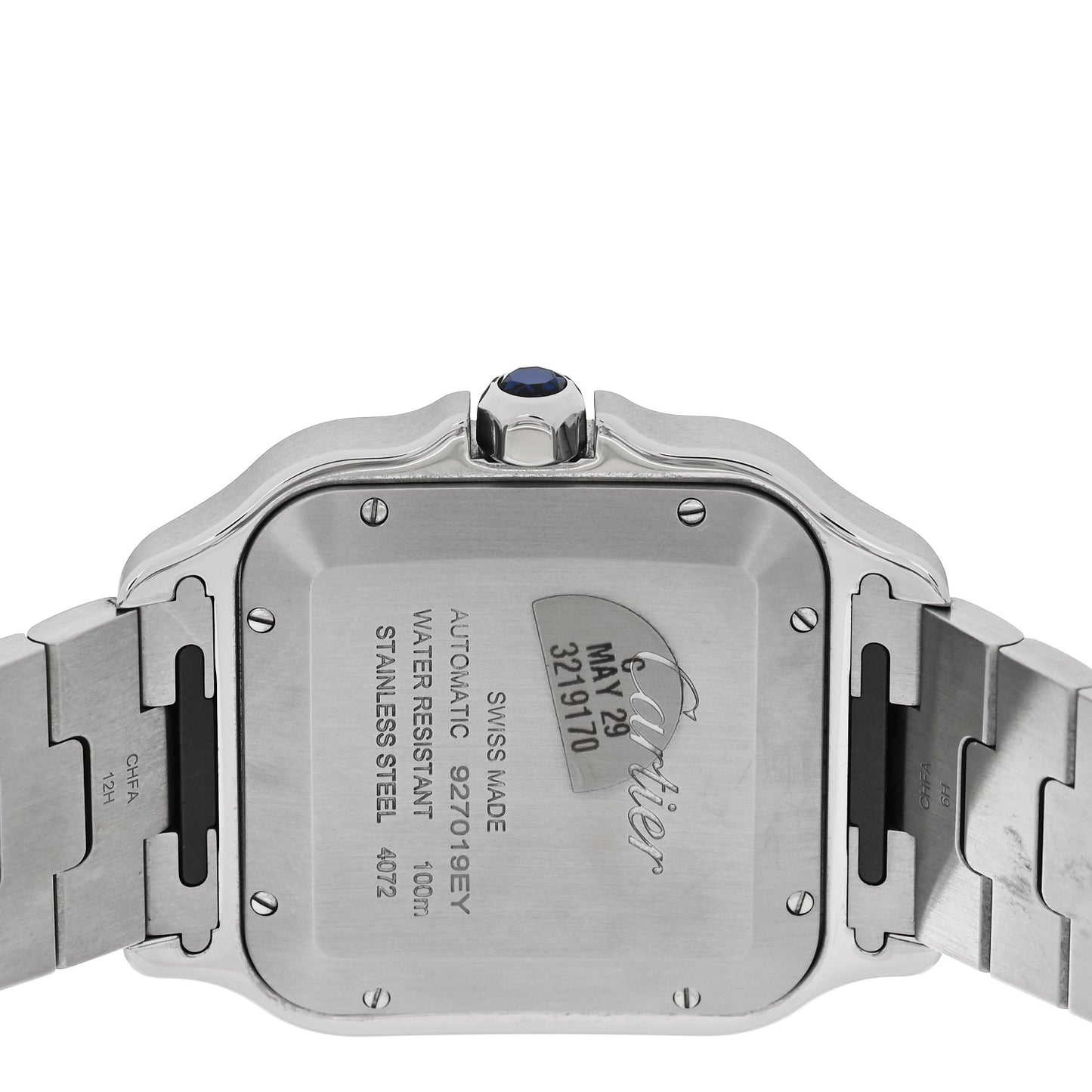 Stainless Steel 18K Yellow Gold 39.8mm Santos De Cartier Automatic Watch