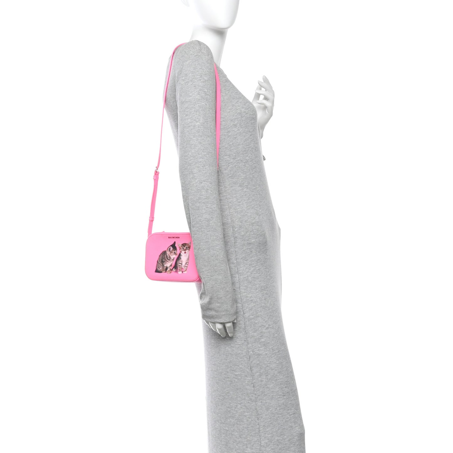 Calfskin Kittens Logo XS Everyday Camera Bag Acid Pink