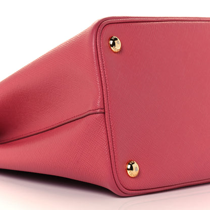 Prada Saffiano Cuir Medium Double Bag Tamaris Pesca 13 of 14