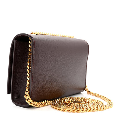 Saint Laurent Grain De Poudre Small Monogram Kate Satchel Armaranto 3 of 9