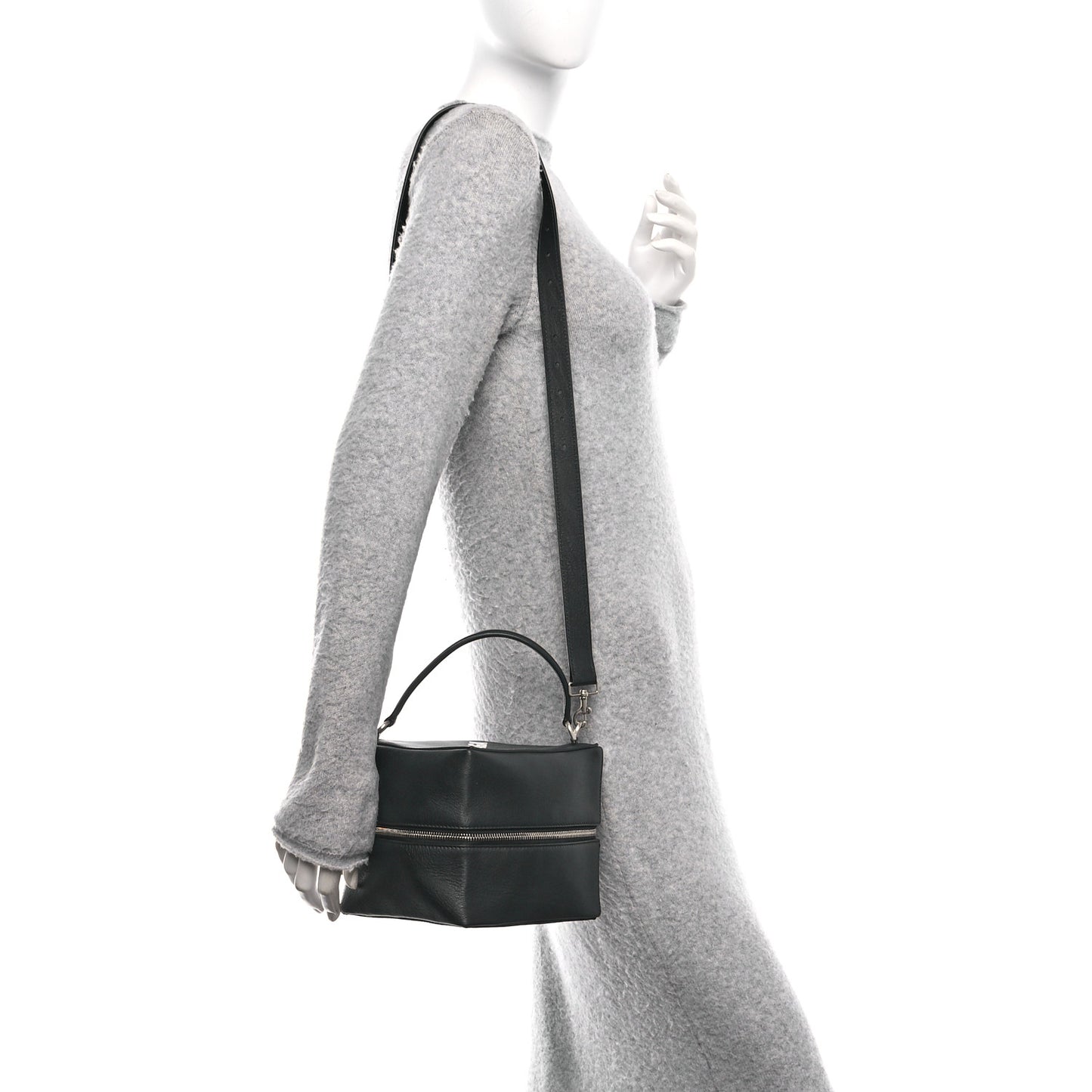 Dolly Calfskin 4X4 Shoulder Bag Black White