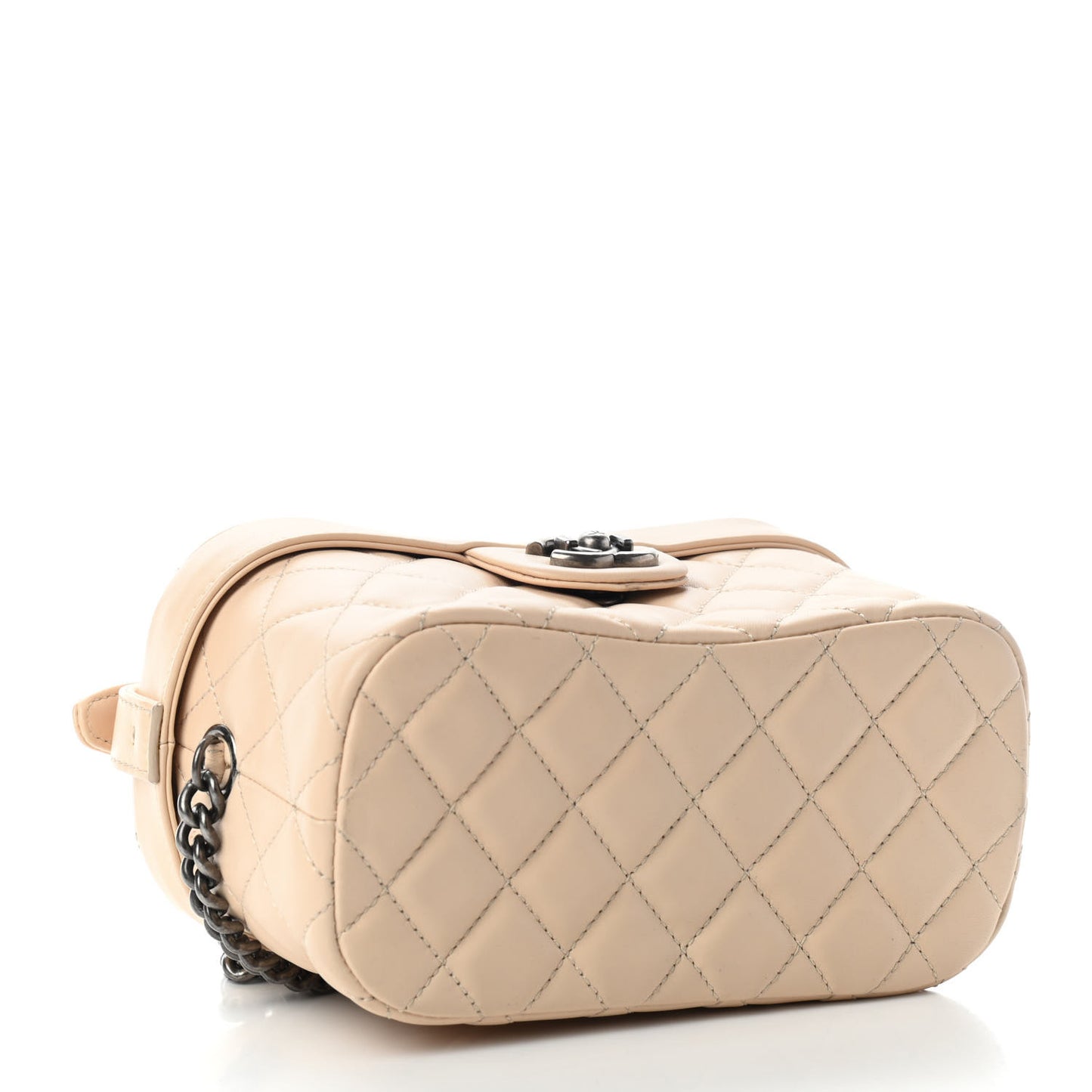 Lambskin Quilted Coco Boy Vanity Case Beige Clair