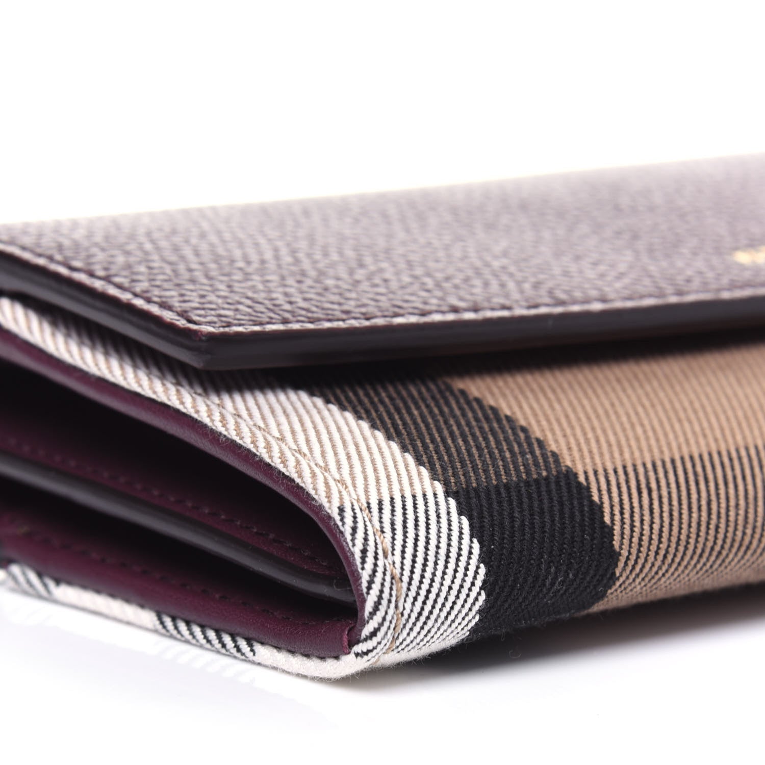 Burberry Grainy Calfskin House Check Continental Wallet Mahogany Red 7 of 11
