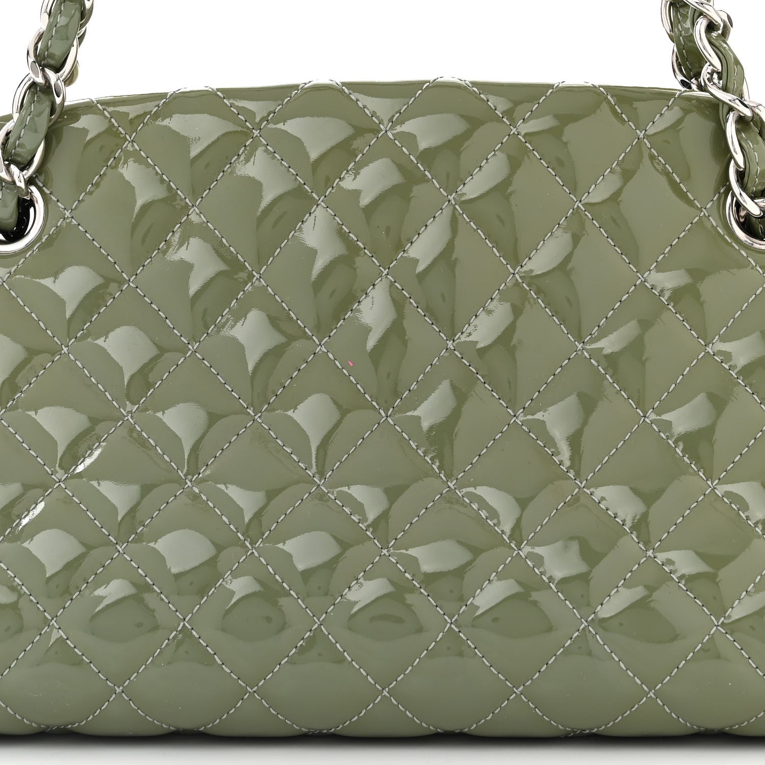 Chanel Patent Quilted Medium Just Mademoiselle Green 8 of 11