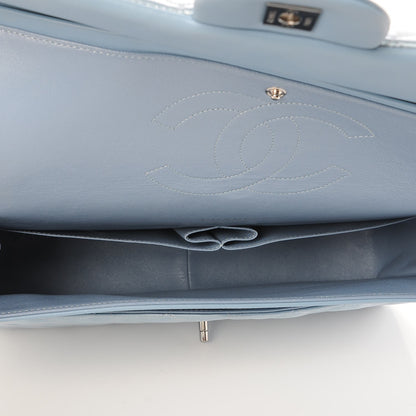 Chanel Patent Maxi Double Flap Light Blue 5 of 8