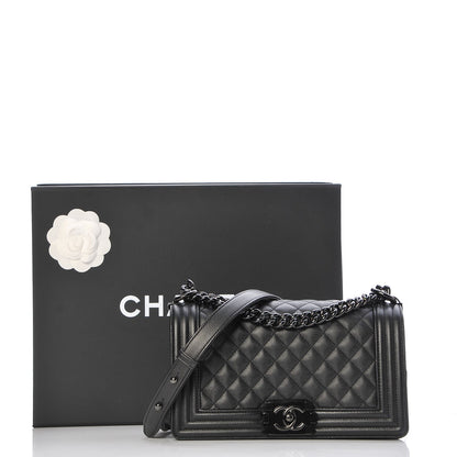 Chanel Caviar Quilted Medium Boy Flap So Black 9 of 9
