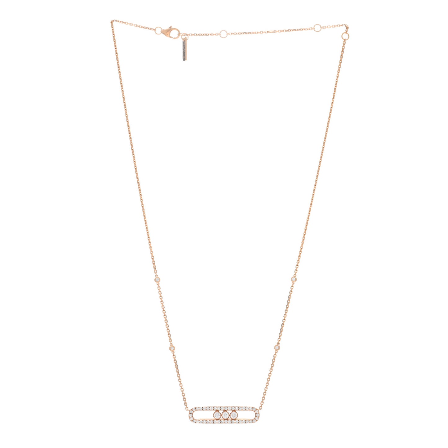 18K Rose Gold Diamond Move Pave Necklace