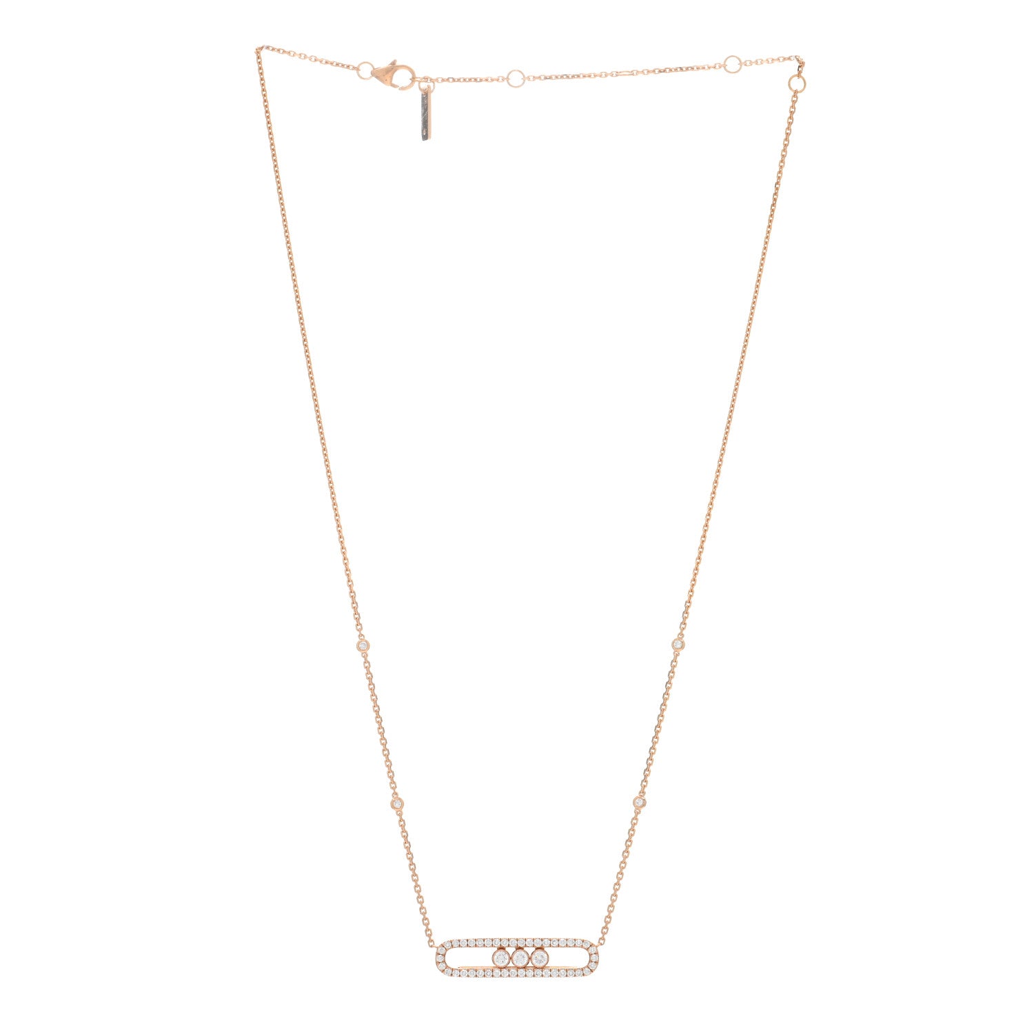 Messika 18K Rose Gold Diamond Move Pave Necklace 2 of 4