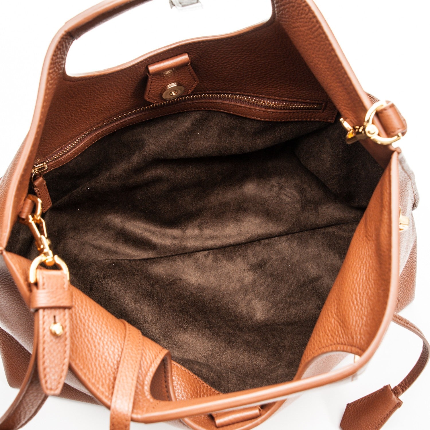 Tom Ford Grained Calfskin Alix Padlock Zip Tote Tobacco 6 of 10