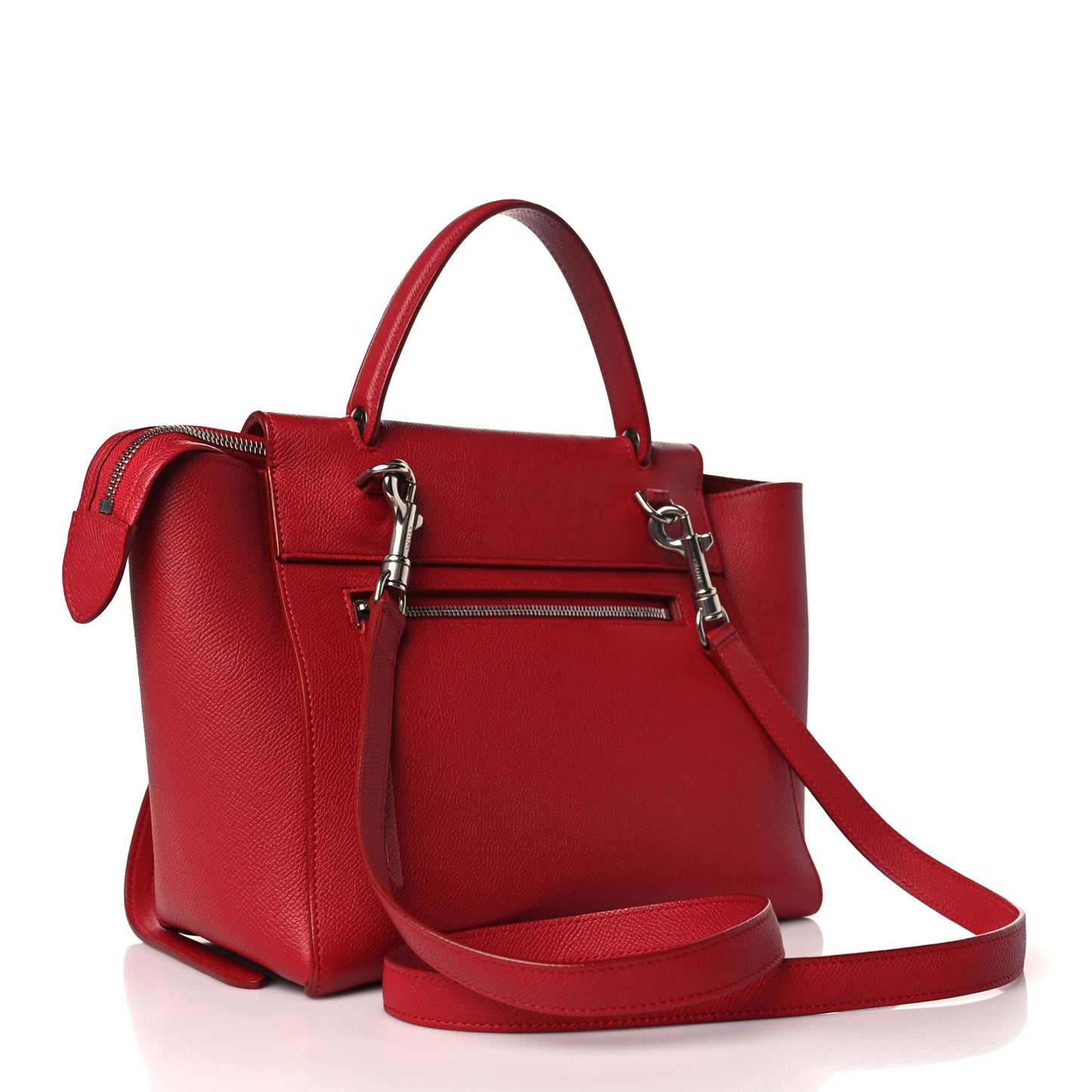 Baby Grained Calfskin Micro Belt Bag Coquelicot
