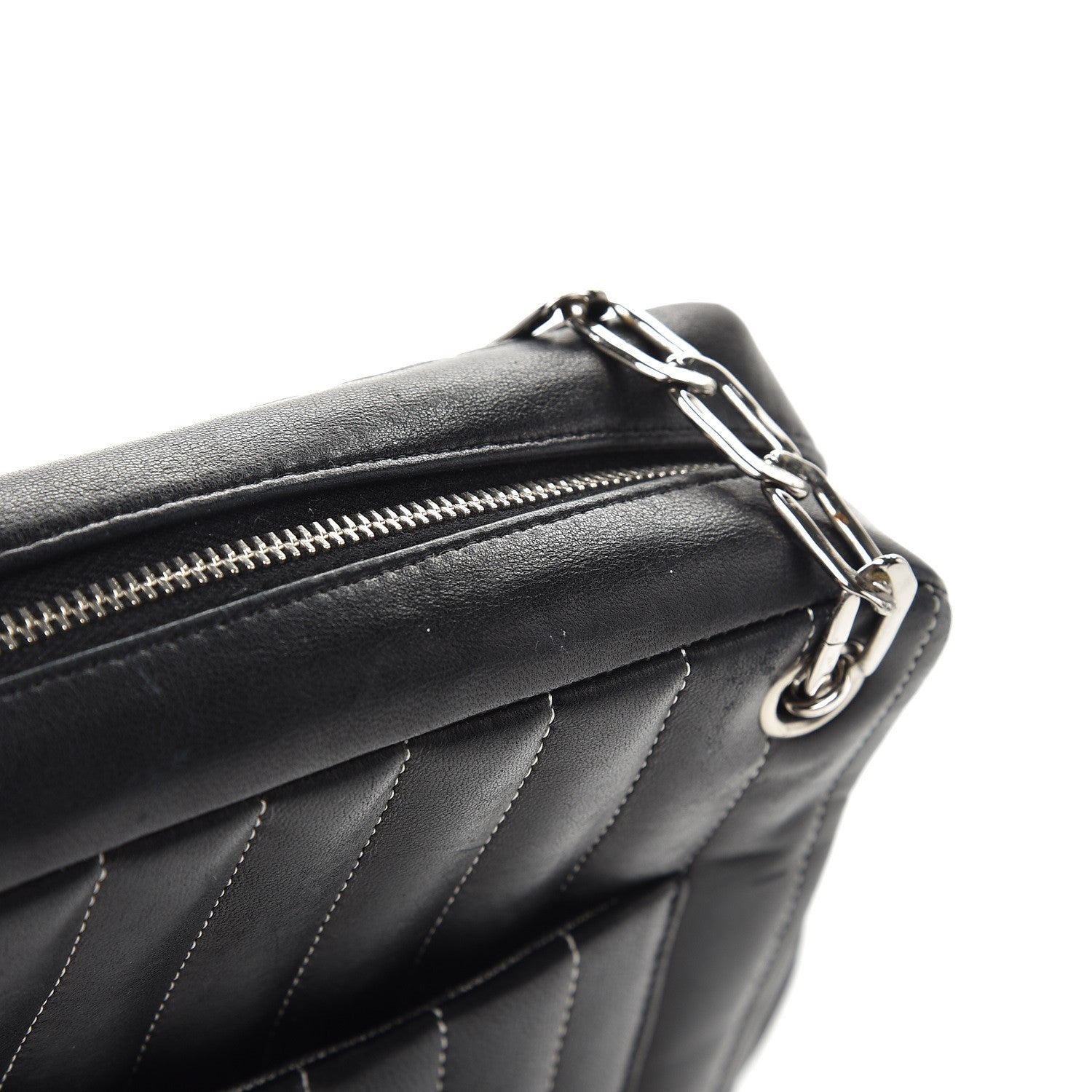 Chanel Lambskin Vertical Quilted Mademoiselle Small Camera Case Black 10 of 15