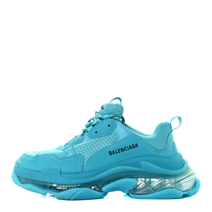 Balenciaga Fabric Mesh Clear Sole Womens Triple S Sneakers 41 Turquoise 1 of 10