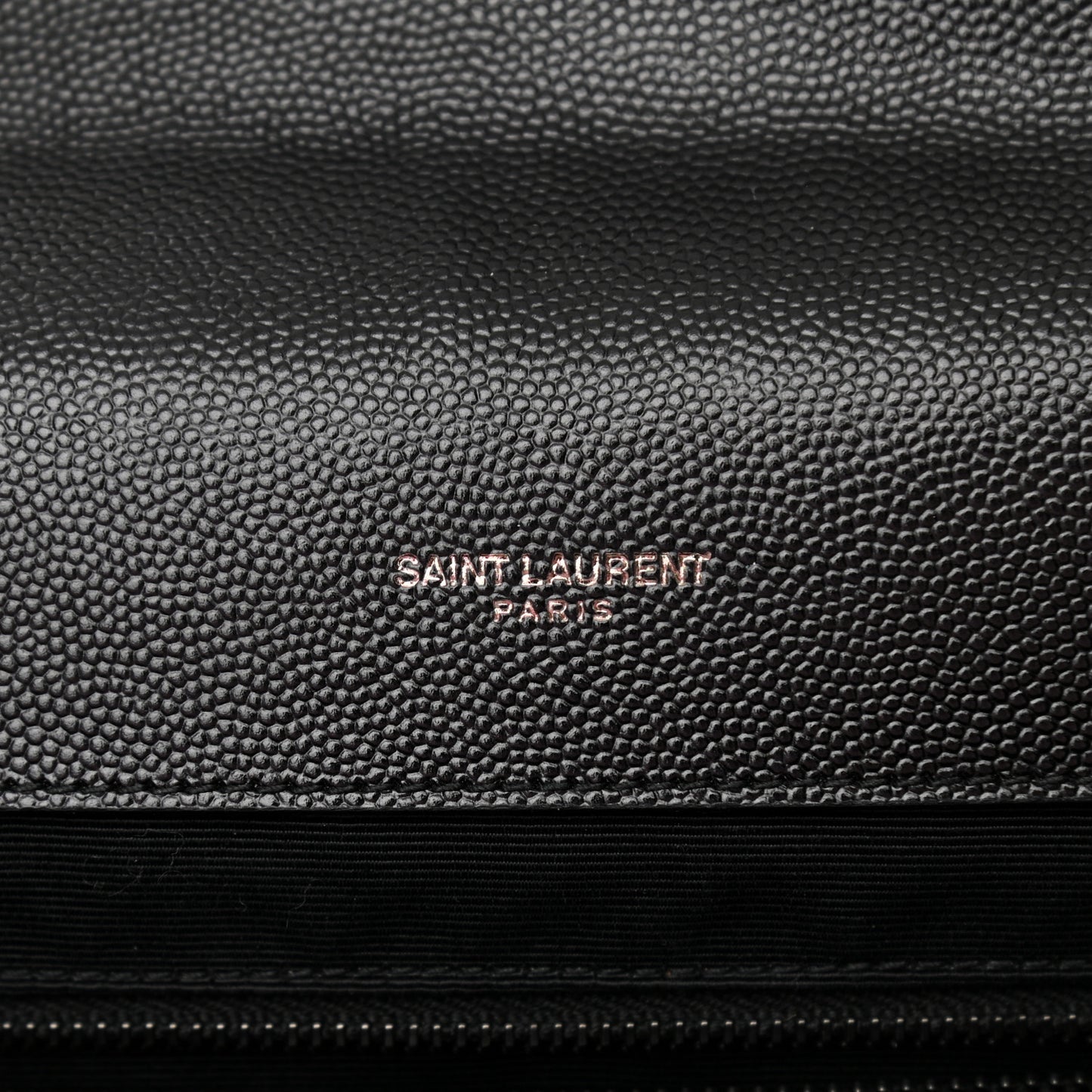 Grain De Poudre Textured Mixed Matelasse Large Triquilt Monogram Monochrome Satchel Black
