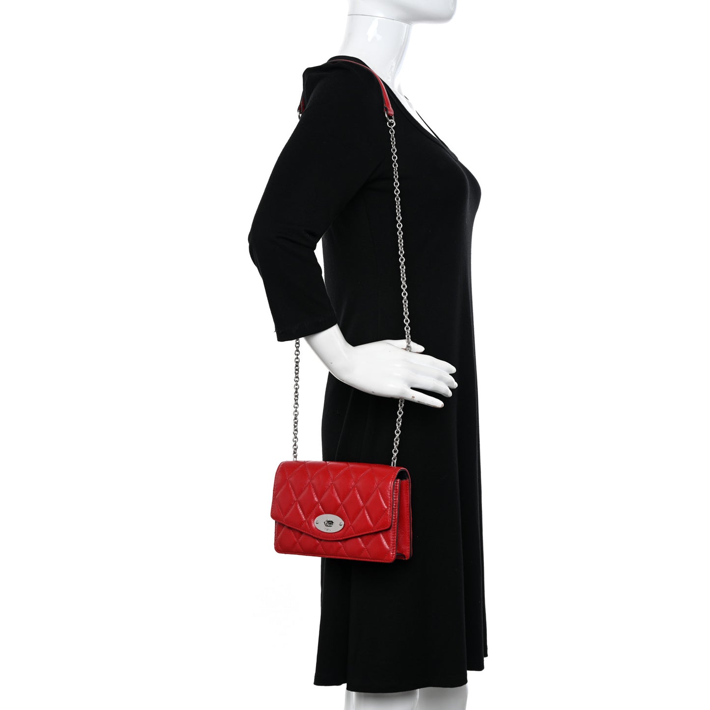 Shiny Buffalo Quilted Darley Shoulder Bag Red