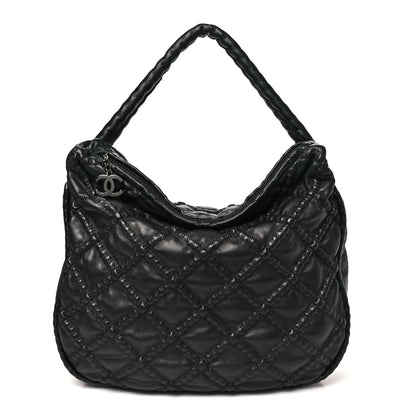 Chanel Quilted Lambskin Hidden Chain Hobo Black 1 of 11