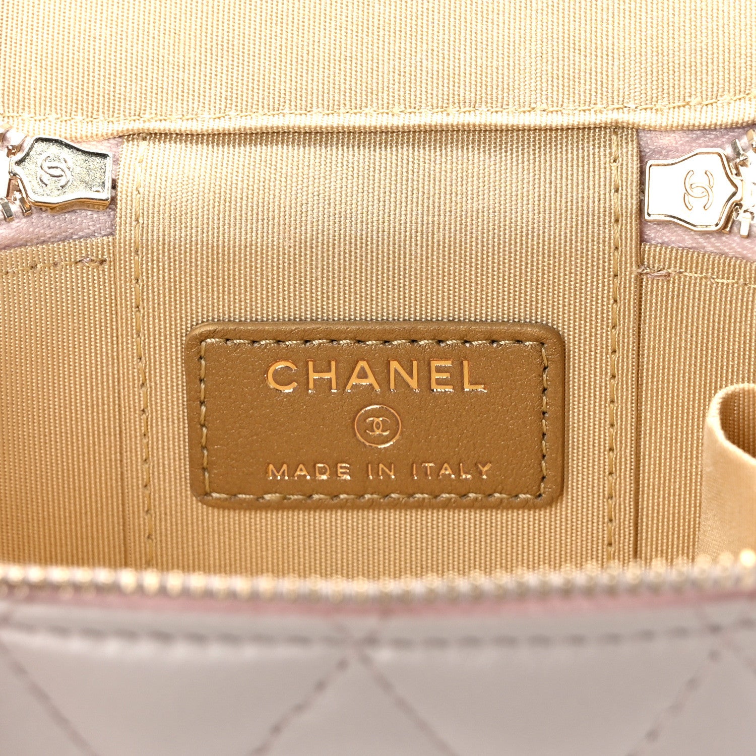 Chanel Lambskin Quilted Pearl Crush Mini Vanity Case With Chain Light Purple 6 of 9