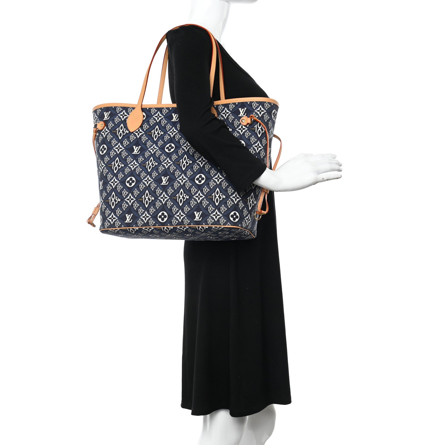 Louis Vuitton Jacquard Since 1854 Neverfull MM Blue 2 of 15