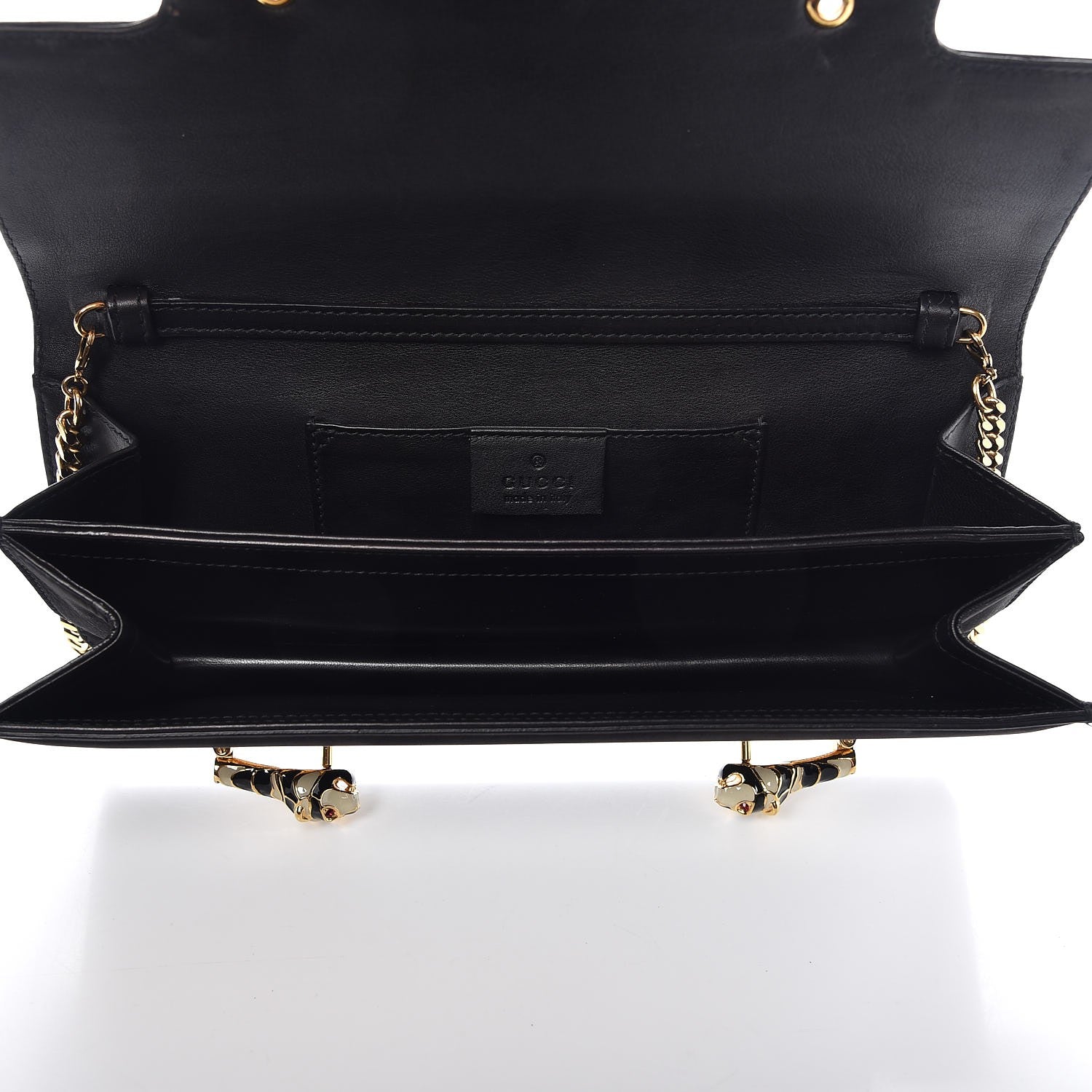 Gucci Suede Chain Clutch Black 5 of 9