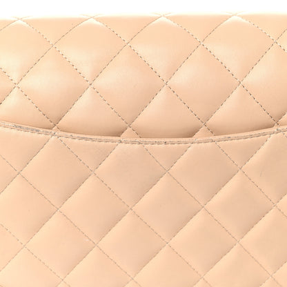 Chanel Lambskin Quilted Jumbo Double Flap Beige Clair 17 of 18