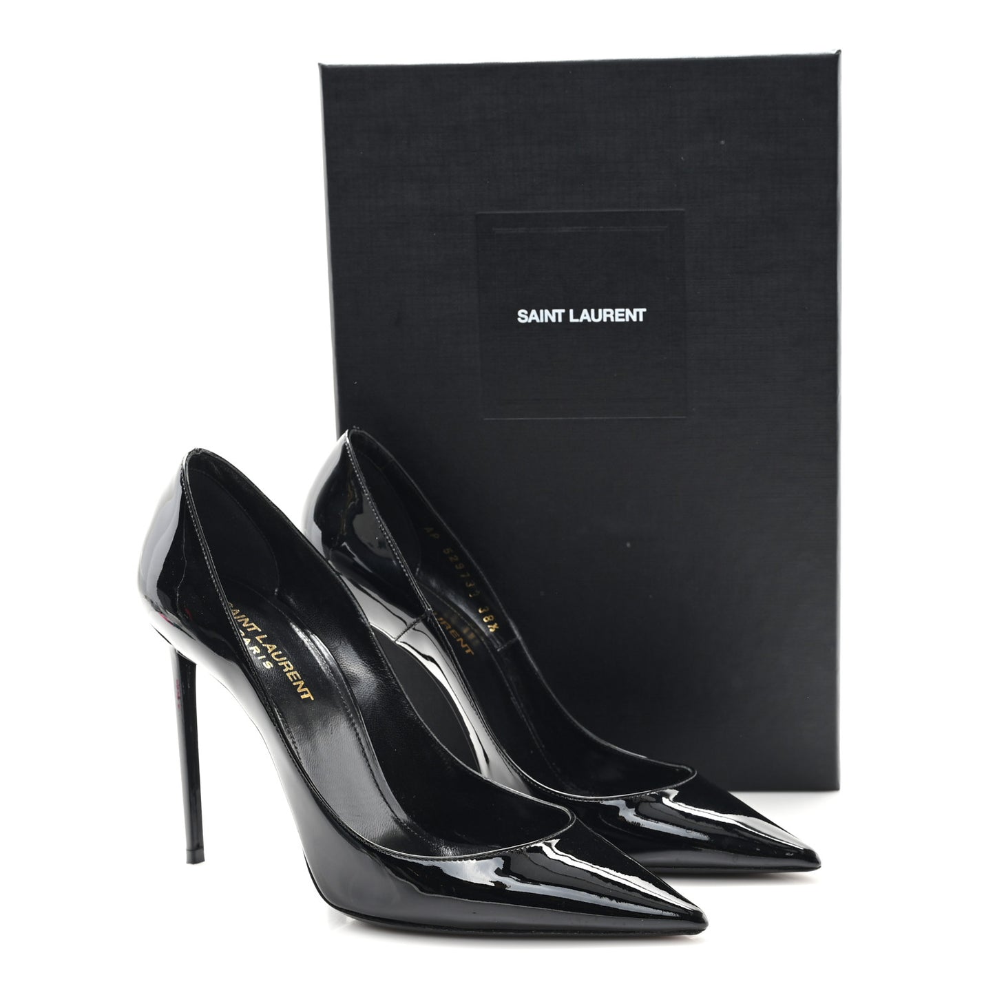 Patent Calfskin Zoe 105 Pump 38.5 Black