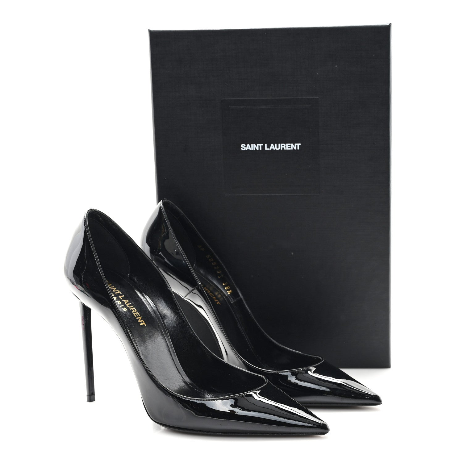 Saint Laurent Patent Calfskin Zoe 105 Pump 38.5 Black 10 of 10