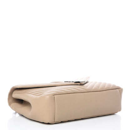 Saint Laurent Sheepskin Matelasse Chevron Monogram Large College Satchel Beige 4 of 11