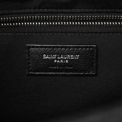 Saint Laurent Grain De Poudre Textured Mixed Matelasse Large Triquilt Monogram Satchel Black 6 of 12