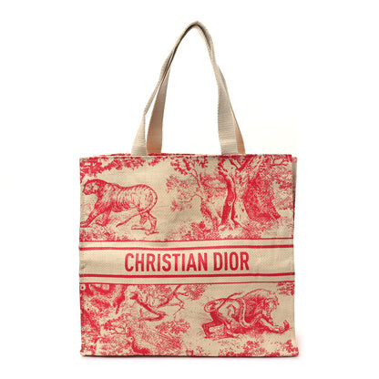 Christian Dior Straw Dioriviera Tote Pink 1 of 9