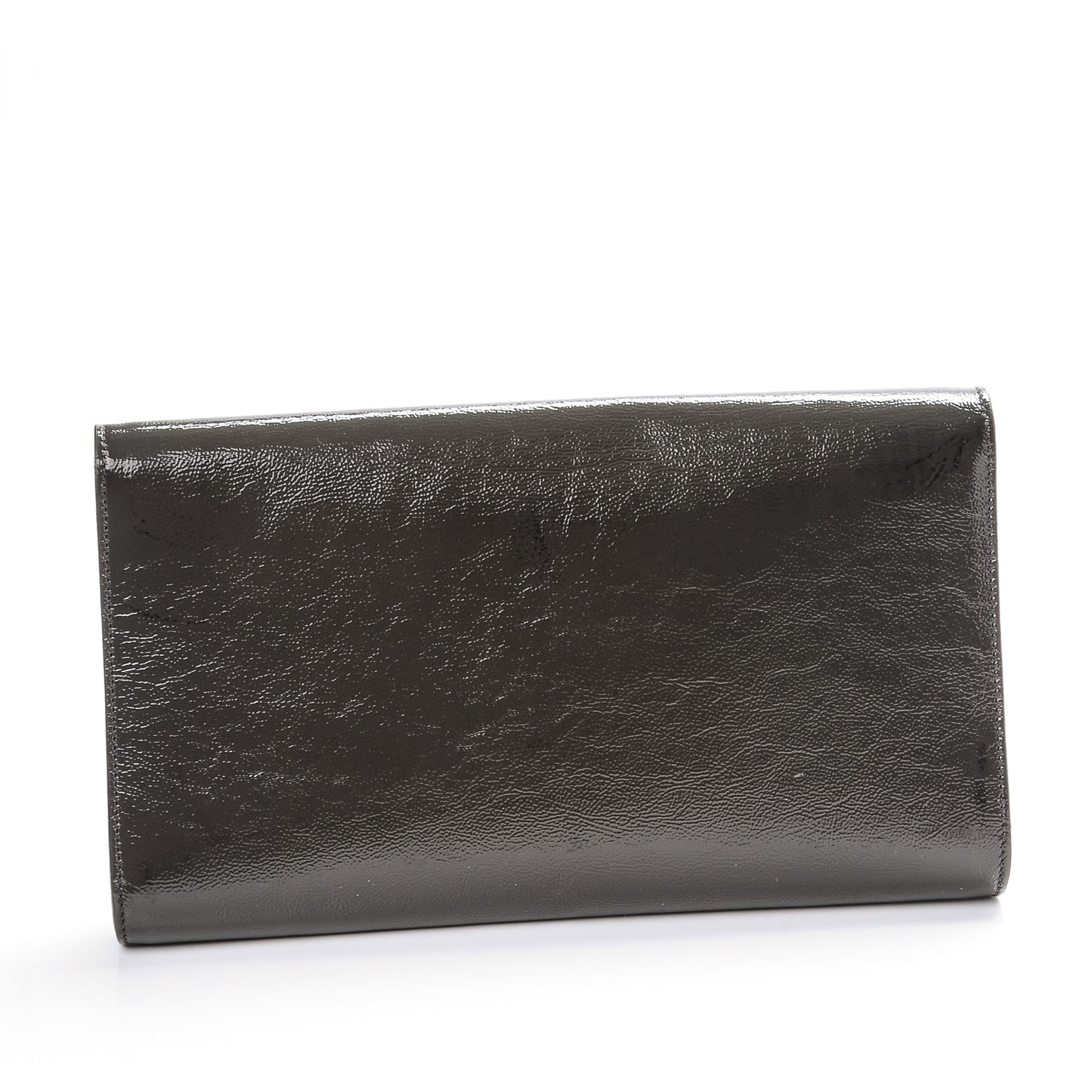 Textured Patent Monogram Large Belle de Jour Clutch Grey