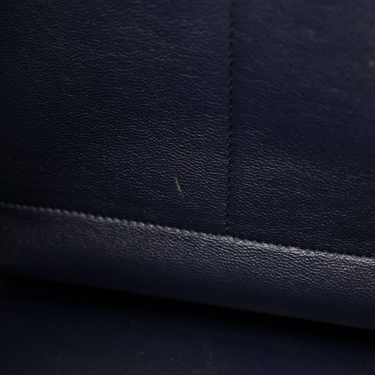 Celine Drummed Calfskin Suede Medium Trapeze Navy Blue 10 of 12