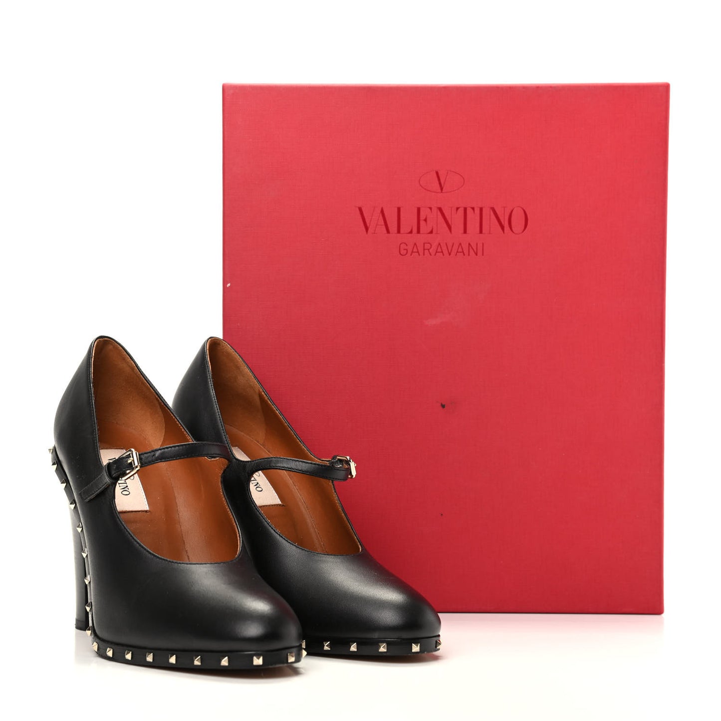 Calfskin Soul Rockstud Mary Jane 110mm Pumps 36 Black