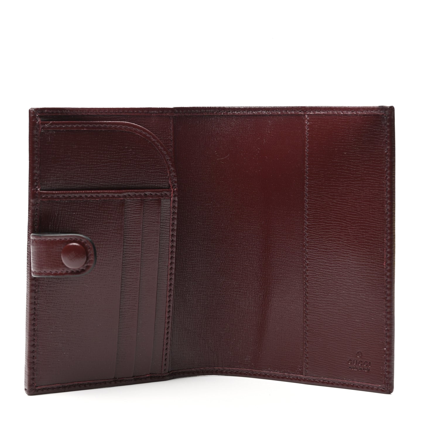GG Supreme Monogram Azalea Calfskin Retro Interlocking G Passport Case Beige Red
