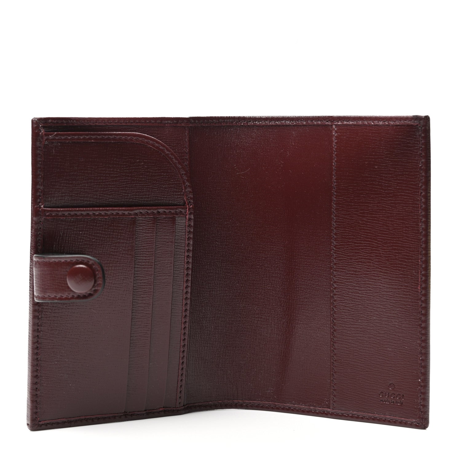 Gucci GG Supreme Monogram Azalea Calfskin Retro Interlocking G Passport Case Beige Red 4 of 6