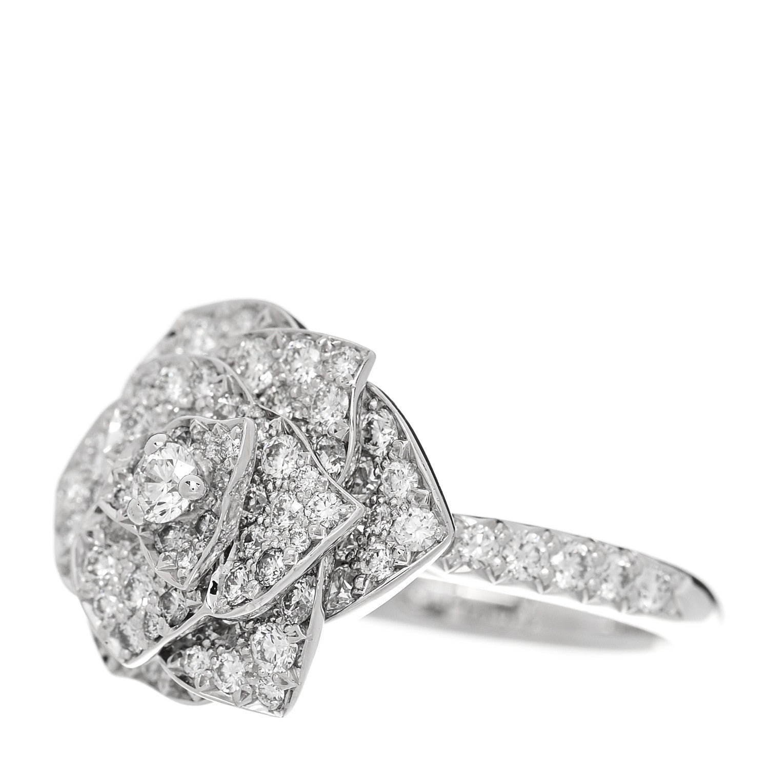 Piaget 18K White Gold Diamond Rose Ring 49 4.75 4 of 6