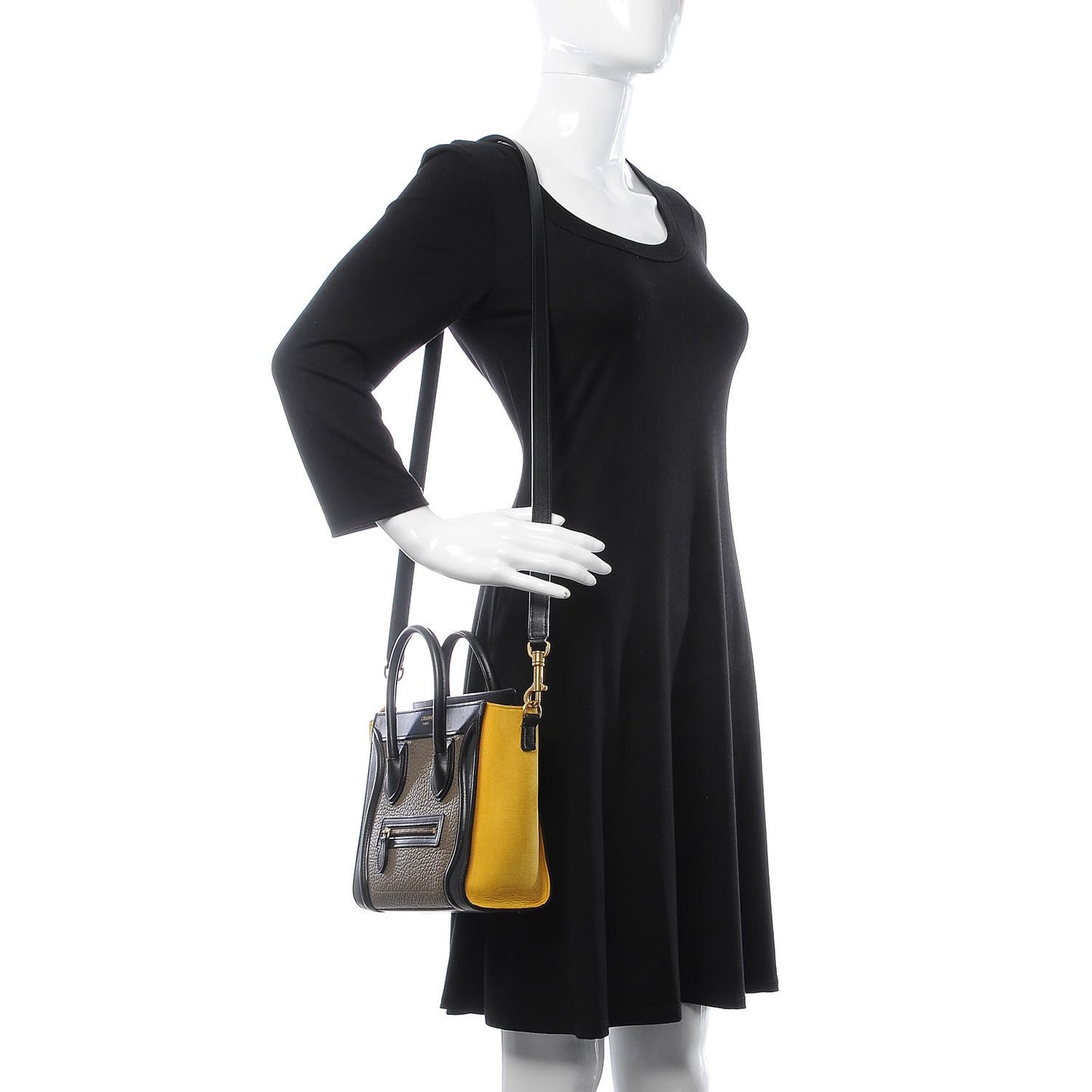 Bullhide Calfskin Suede Nano Tri-Color Luggage Amber