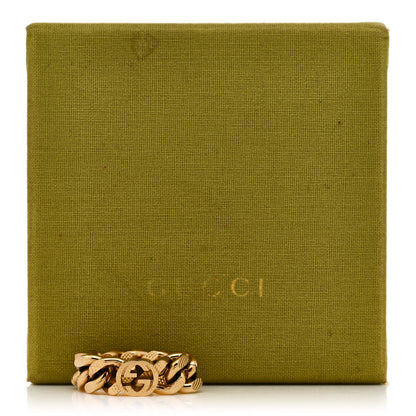 Gucci Metal Interlocking Interlocking Gourmette Chain Ring 56 7.5 Gold 5 of 5
