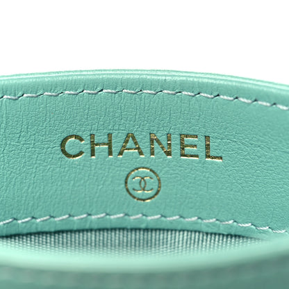 Chanel Lambskin Quilted Chanel 19 Card Holder Green 6 of 10