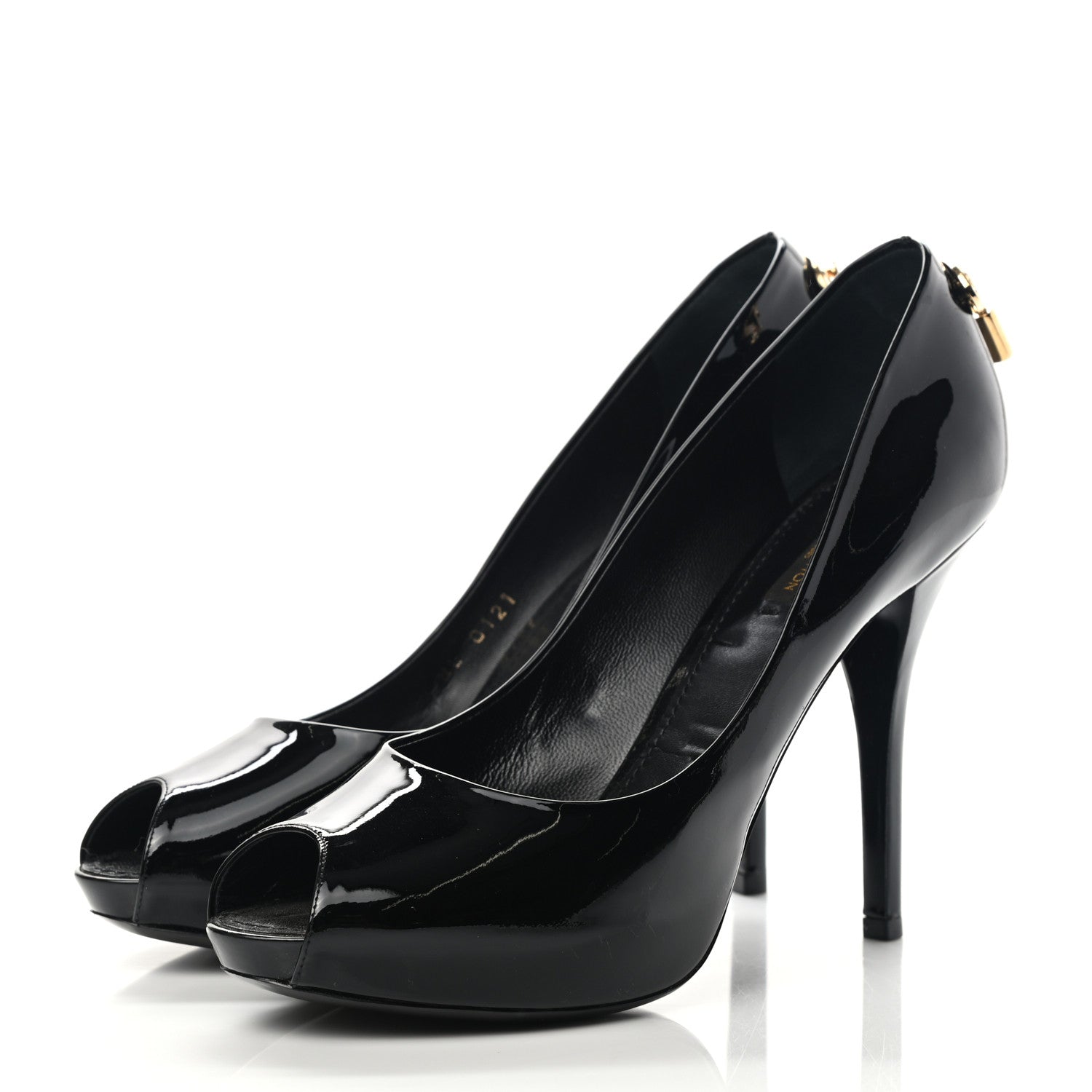 Louis Vuitton Patent Oh Really Peep Toe Pumps 40 Black 3 of 12
