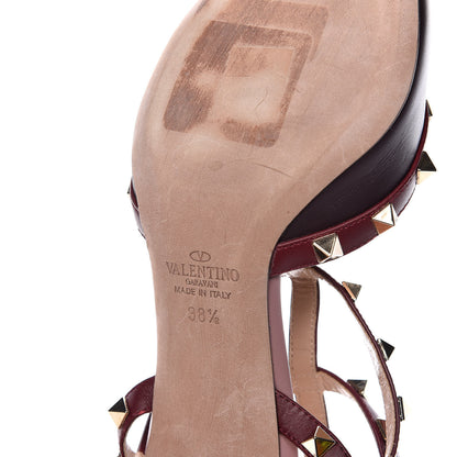Valentino Garavani Calfskin Nappa Rockstud Ankle Strap 65mm Pumps 38.5 Griotte 12 of 13