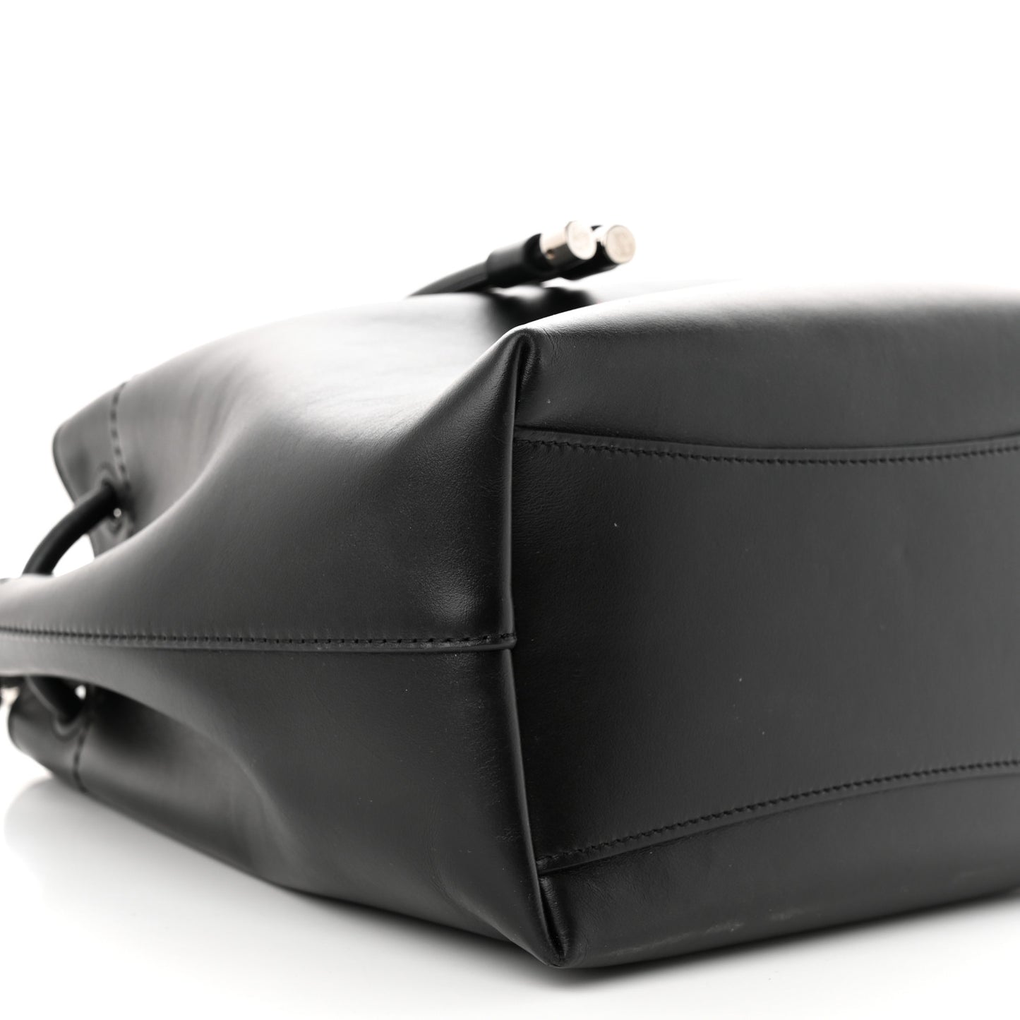 Smooth Shiny Calfskin Bon Bon Bucket Bag Black