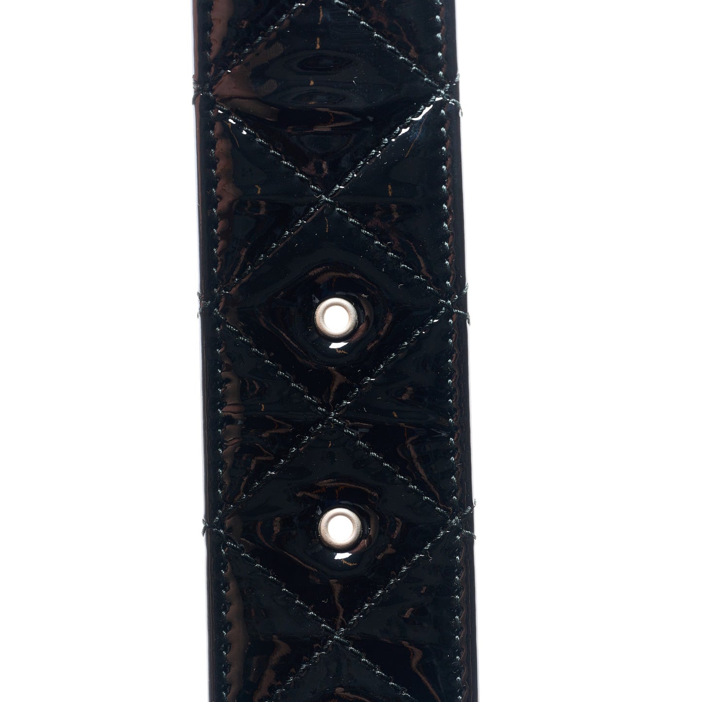 Patent Calfskin Quilted CC Belt 85 34 Black