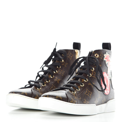 Louis Vuitton Calfskin Monogram World Tour Sneaker Boot 36 3 of 11