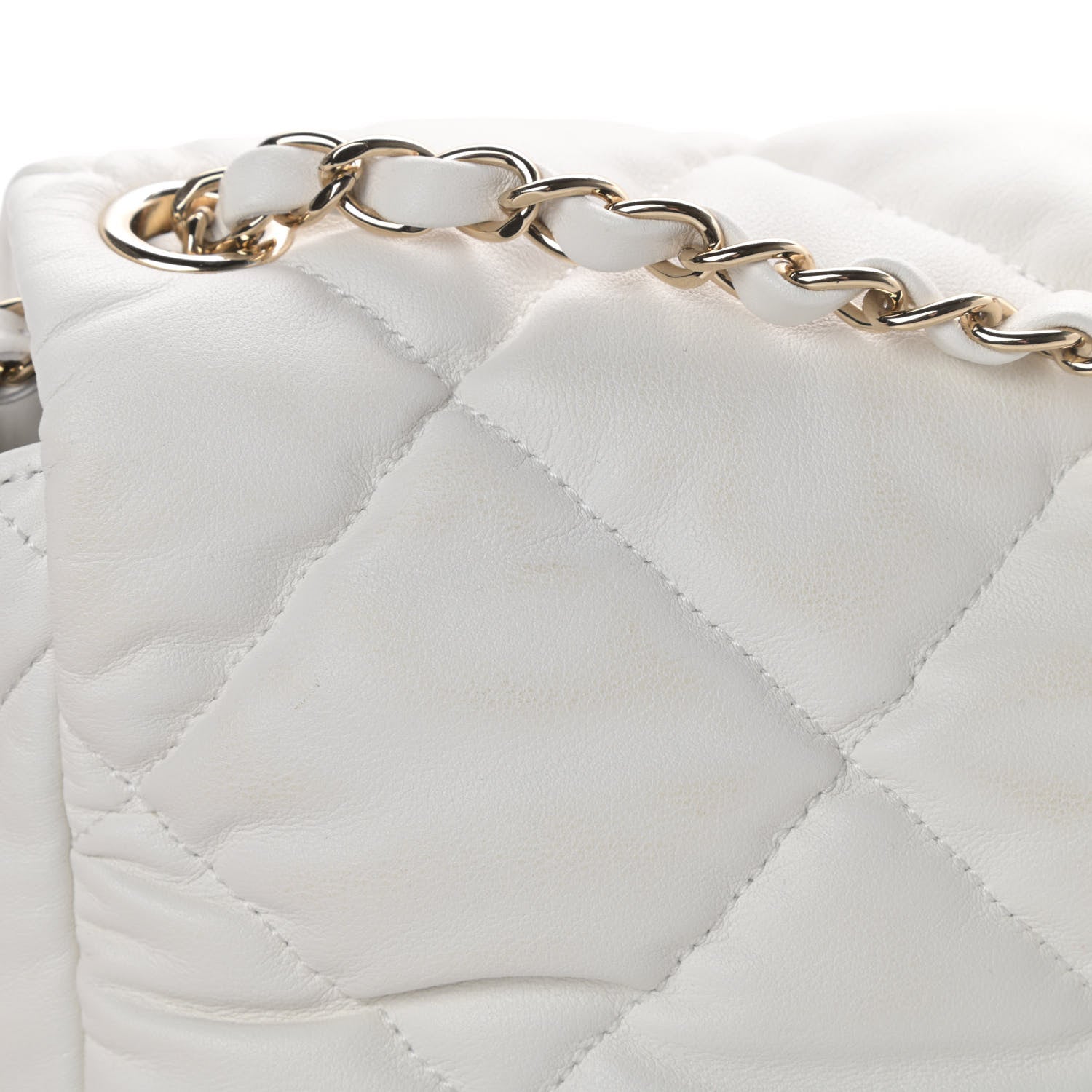 Chanel Calfskin Quilted Mini Square Bubbly Flap White 11 of 13