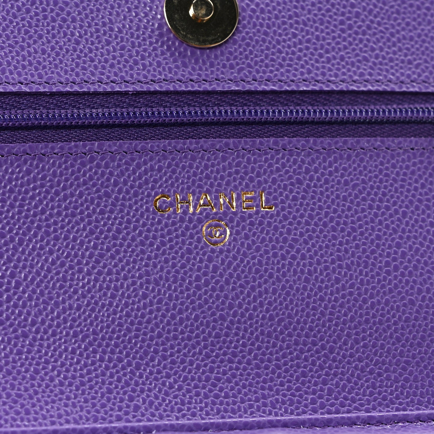Caviar Quilted Wallet On Chain WOC Purple