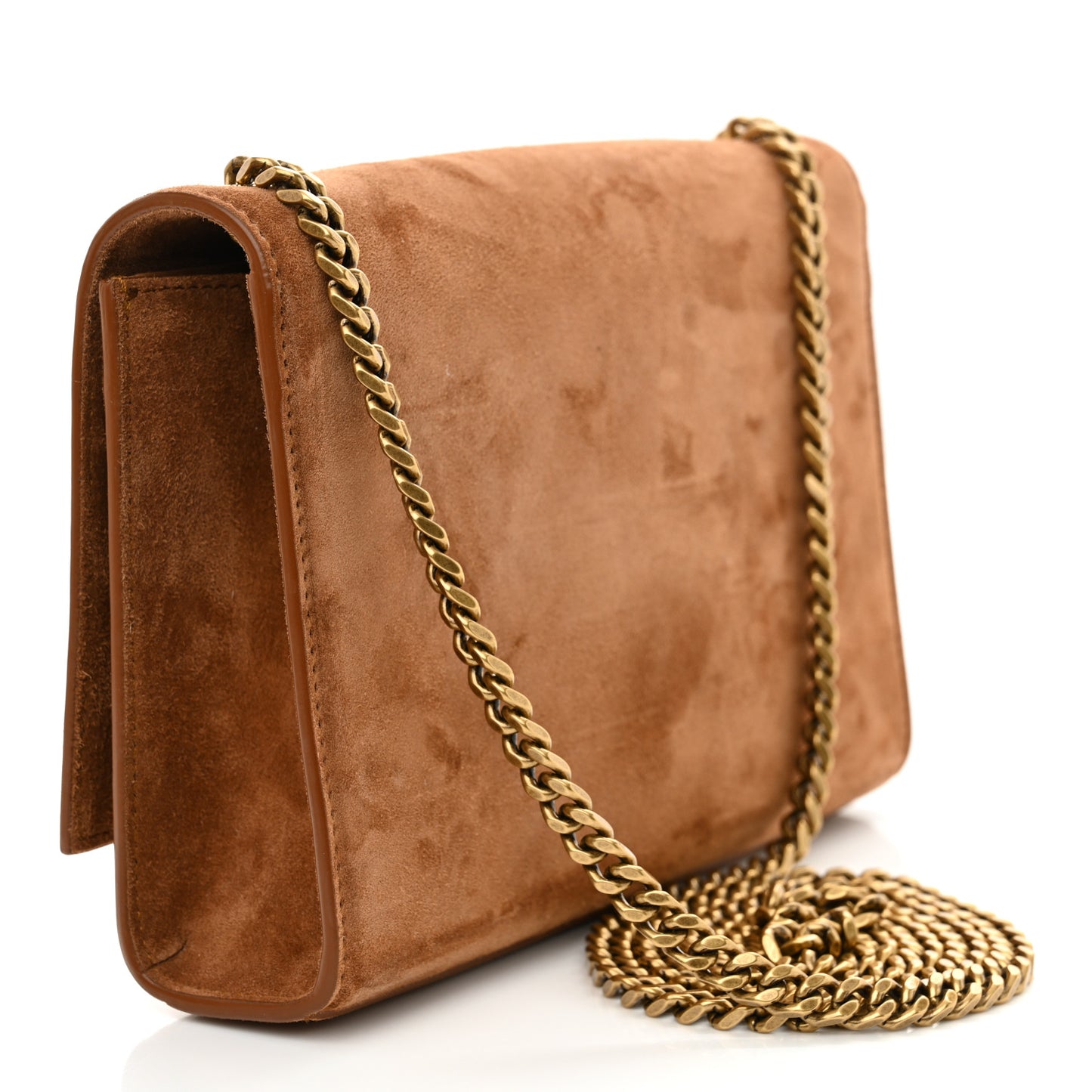 Suede Small Monogram Kate Satchel Macaron