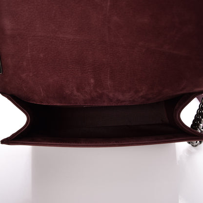 Chanel Nubuck Bull Chevron Quilted Medium Boy Flap Burgundy 5 of 8