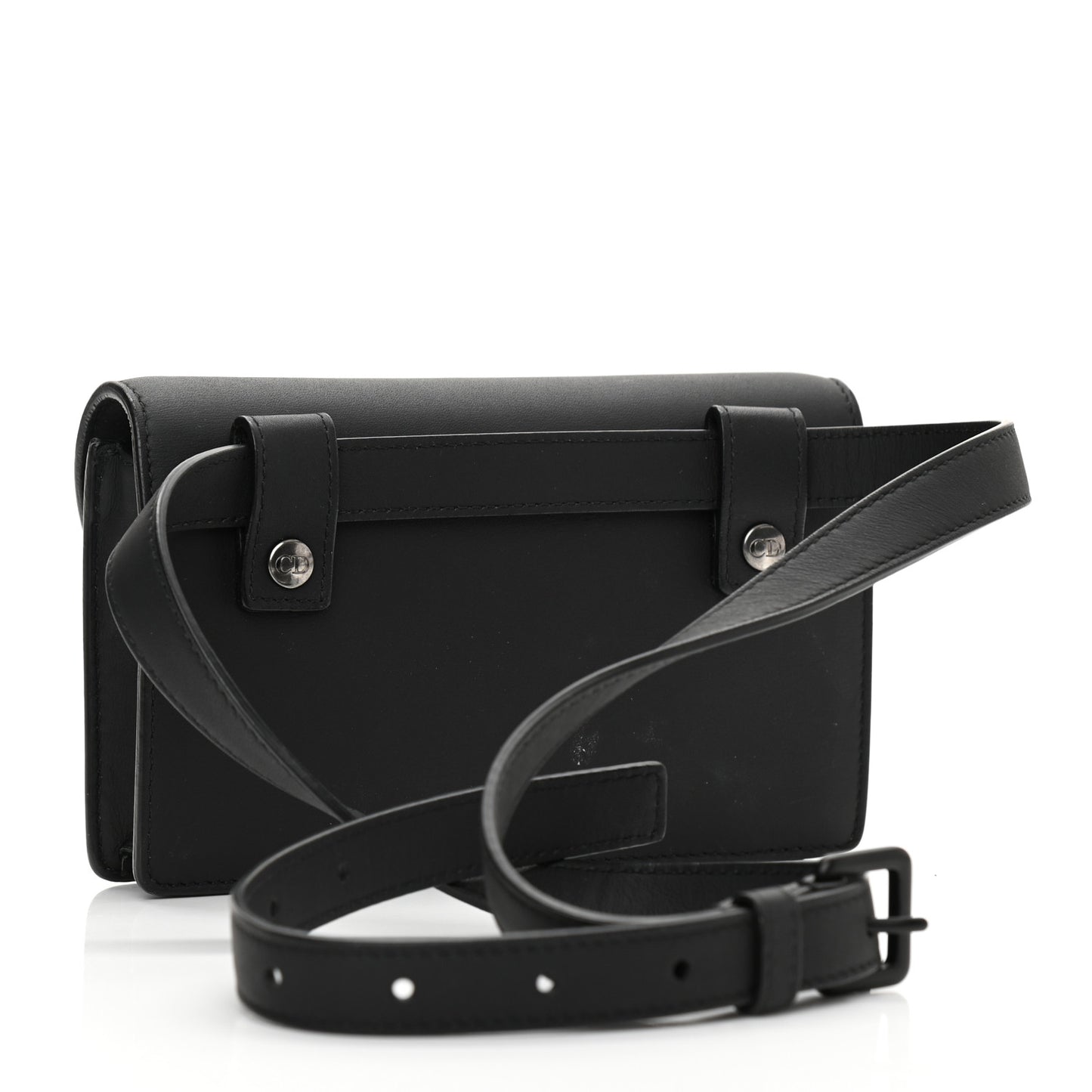 Ultra Matte Calfskin Saddle Belt Bag Black