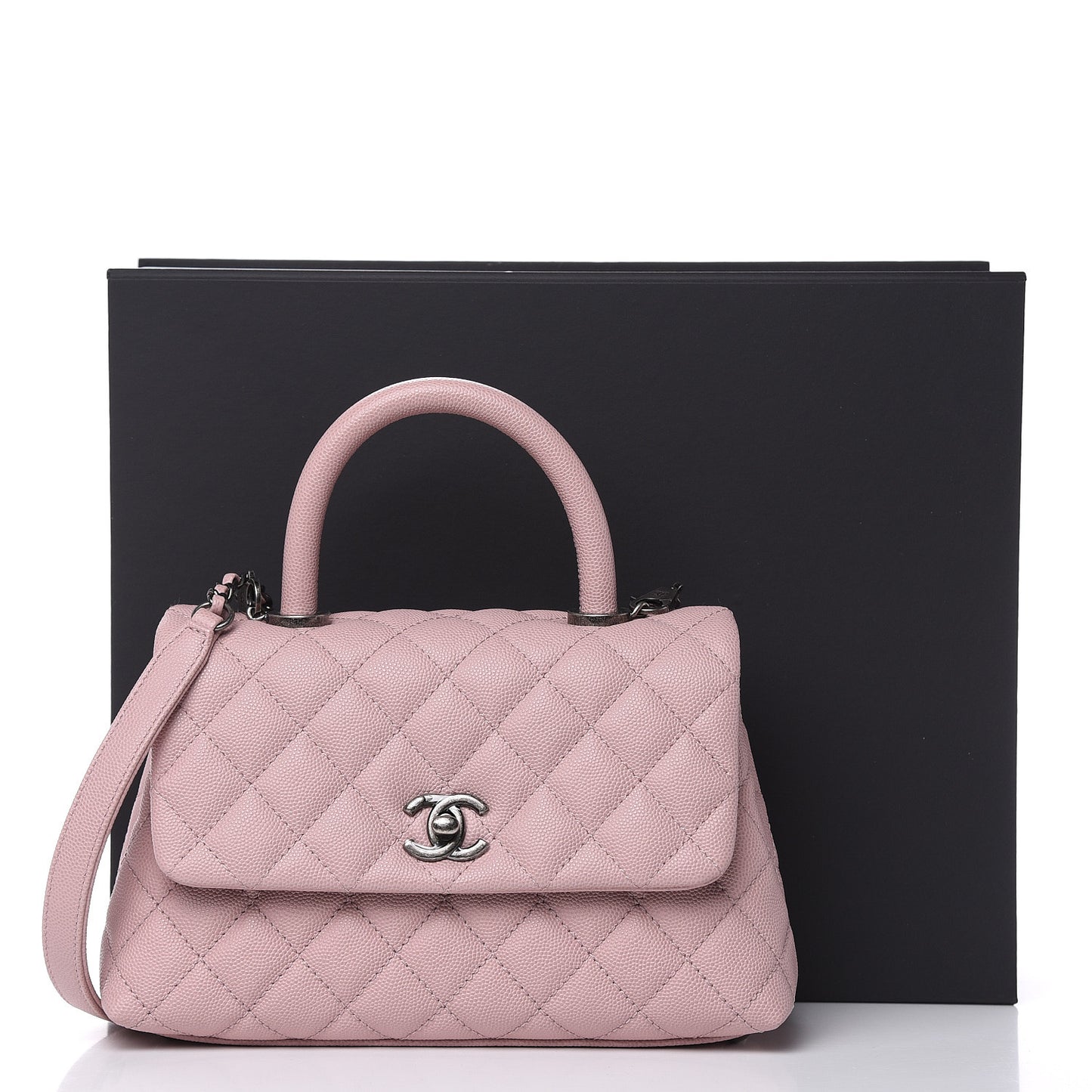Caviar Quilted Mini Coco Handle Flap Pink